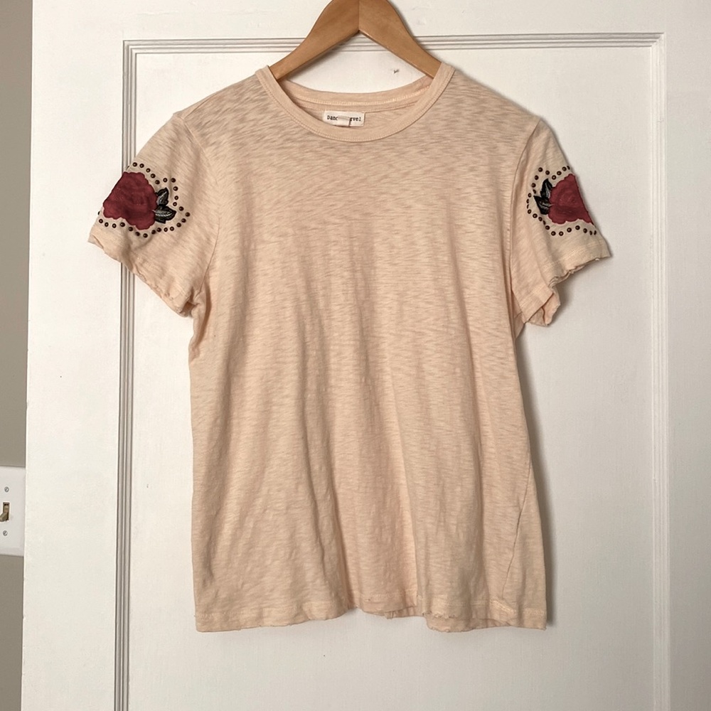 Tee w/ embellished sleeves